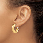 Leslie's 10K Polished Omega Back Hoop Earrings - Image 3
