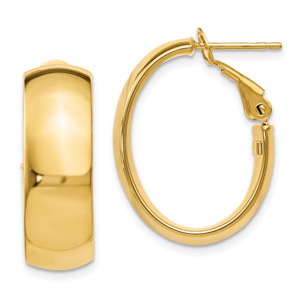 Leslie's 10K Polished Omega Back Hoop Earrings