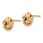 Leslie's 10K w/Wht RH and Rose GP Polished Love Knot Post Earrings - Image 2