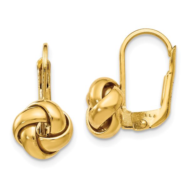 Leslie's 10K Polished Love Knot Leverback Earrings