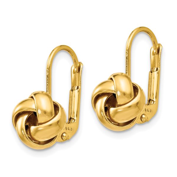 Leslie's 10K Polished Love Knot Leverback Earrings - Image 2