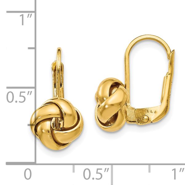 Leslie's 10K Polished Love Knot Leverback Earrings - Image 4