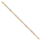 Leslie's 10K Tri-color Infinity Symbol Link Bracelet - Image 2