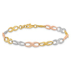 Leslie's 10K Tri-color Infinity Symbol Link Bracelet - Image 3
