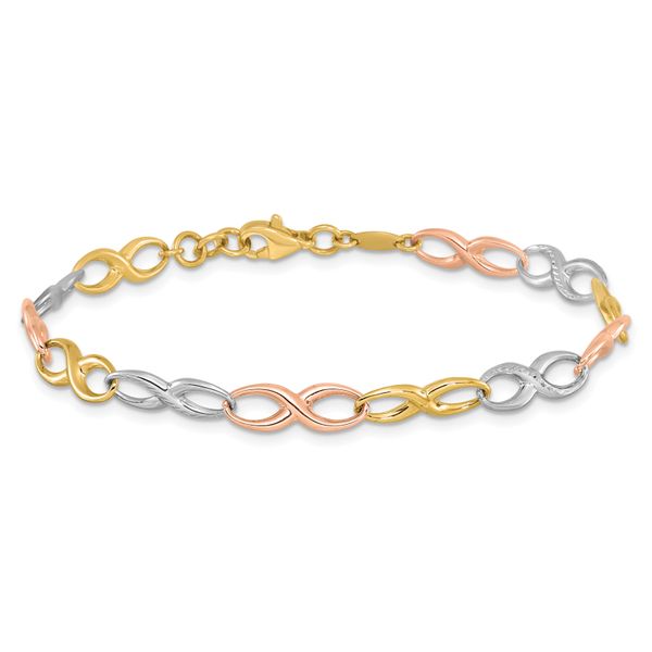 Leslie's 10K Tri-color Infinity Symbol Link Bracelet - Image 3