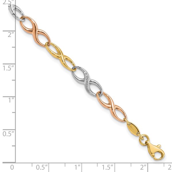 Leslie's 10K Tri-color Infinity Symbol Link Bracelet - Image 4