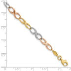 Leslie's 10K Tri-color Infinity Symbol Link Bracelet - Image 4