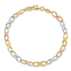 Leslie's 10K Tri-color Infinity Symbol Link Bracelet - Image 5