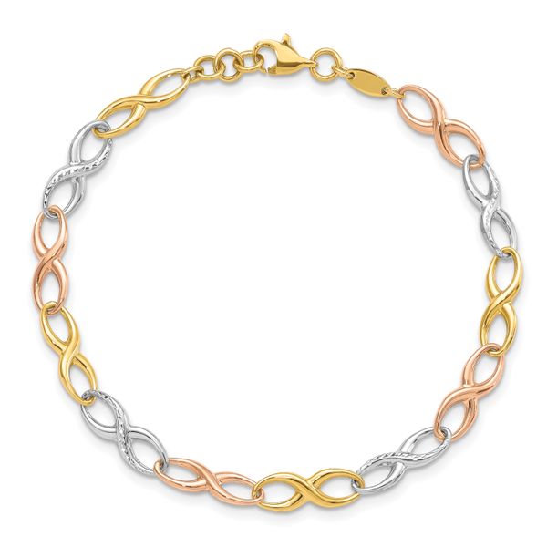 Leslie's 10K Tri-color Infinity Symbol Link Bracelet - Image 5