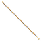 Leslie's 10k Tri-color Polished and D/C Fancy Link Bracelet - Image 2