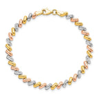 Leslie's 10k Tri-color Polished and D/C Fancy Link Bracelet - Image 5