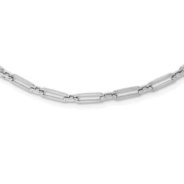 Leslie's 10K White Gold Polished Flat Oval Link Necklace