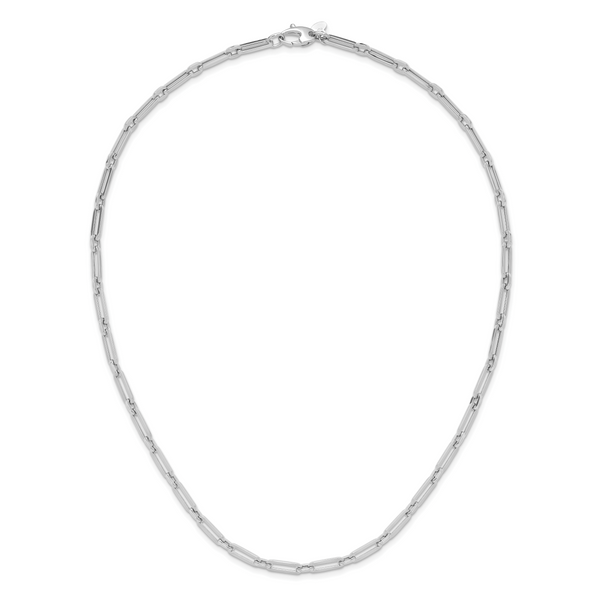 Leslie's 10K White Gold Polished Flat Oval Link Necklace - Image 5