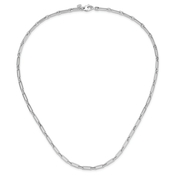 Leslie's 10K White Gold Polished Flat Oval Link Necklace - Image 3
