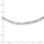 Leslie's 10K White Gold Polished Flat Oval Link Necklace - Image 4