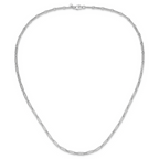 Leslie's 10K White Gold Polished Flat Oval Link Necklace - Image 3