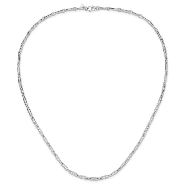 Leslie's 10K White Gold Polished Flat Oval Link Necklace - Image 3