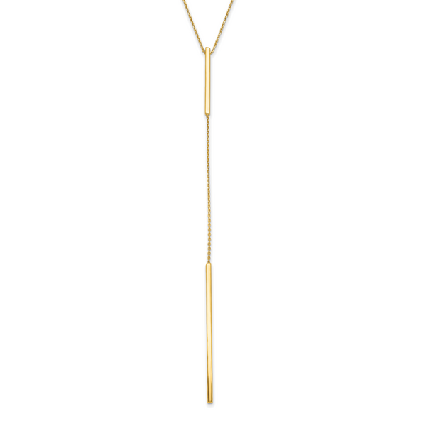 Leslie's 10K Polished Y-drop Bar w/ 1in ext. Necklace