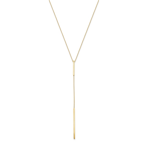 Leslie's 10K Polished Y-drop Bar w/ 1in ext. Necklace - Image 2
