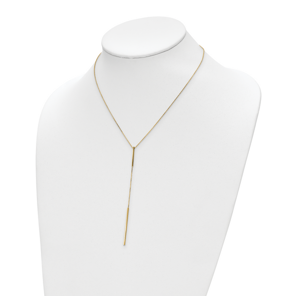 Leslie's 10K Polished Y-drop Bar w/ 1in ext. Necklace - Image 3
