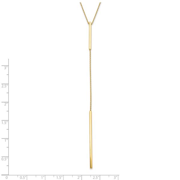 Leslie's 10K Polished Y-drop Bar w/ 1in ext. Necklace - Image 4