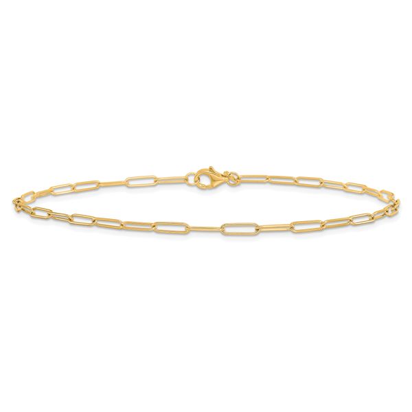 Leslie's 10K Polished Fancy Link Anklet - Image 3