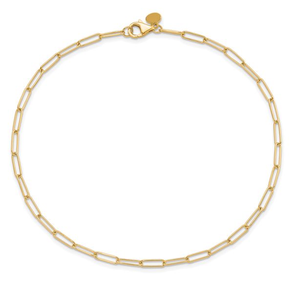 Leslie's 10K Polished Fancy Link Anklet - Image 4