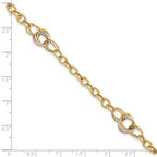 10K Tri-color Polished and Textured Fancy Link Bracelet - Image 4