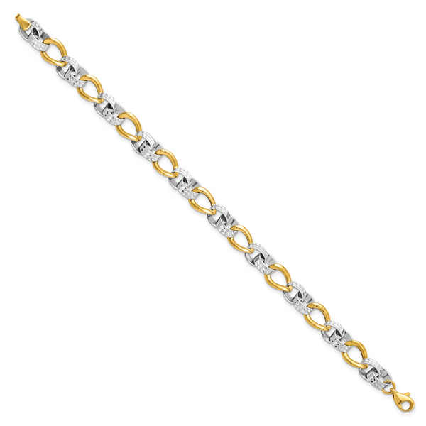 Leslie's 10K Two-tone Polished and D/C Link Bracelet - Image 2