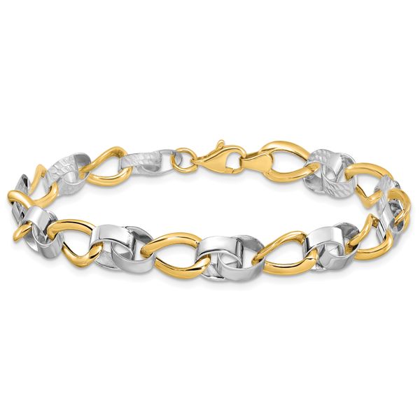Leslie's 10K Two-tone Polished and D/C Link Bracelet - Image 3