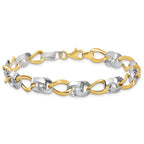 Leslie's 10K Two-tone Polished and D/C Link Bracelet - Image 3