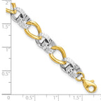 Leslie's 10K Two-tone Polished and D/C Link Bracelet - Image 4