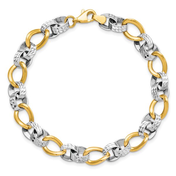 Leslie's 10K Two-tone Polished and D/C Link Bracelet - Image 5