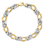 Leslie's 10K Two-tone Polished and D/C Link Bracelet - Image 5