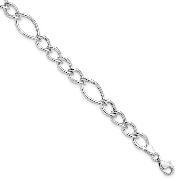 Leslie's 10K White Gold Polished Link Bracelet