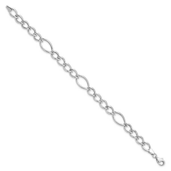 Leslie's 10K White Gold Polished Link Bracelet - Image 2