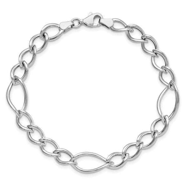 Leslie's 10K White Gold Polished Link Bracelet - Image 5