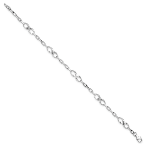 Leslie's 10K White Gold Polished Link Bracelet - Image 2