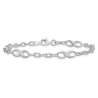 Leslie's 10K White Gold Polished Link Bracelet - Image 3