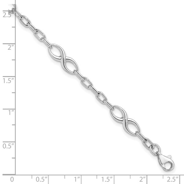 Leslie's 10K White Gold Polished Link Bracelet - Image 4