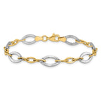 Leslie's 10K Two-tone Polished and Textured Link Bracelet - Image 3