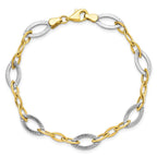 Leslie's 10K Two-tone Polished and Textured Link Bracelet - Image 5