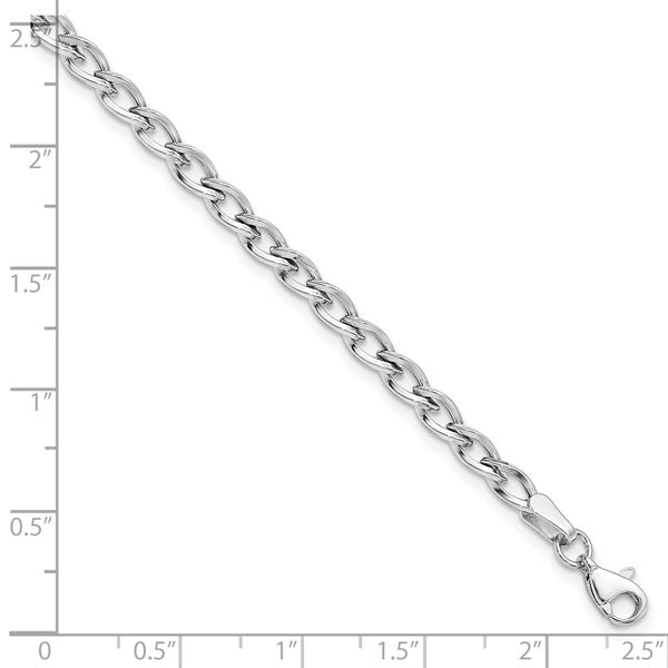 Leslie's 10K White Gold Polished Link Bracelet - Image 3