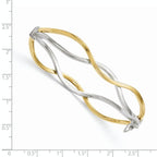 Leslie's 10K w/ White Rhodium Polished Twisted Bangle Bracelet - Image 2
