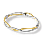 Leslie's 10K w/ White Rhodium Polished Twisted Bangle Bracelet - Image 4