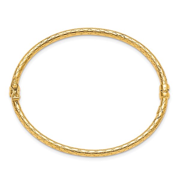 Leslie's 10K Polished and Textured Hinged Bangle - Image 2