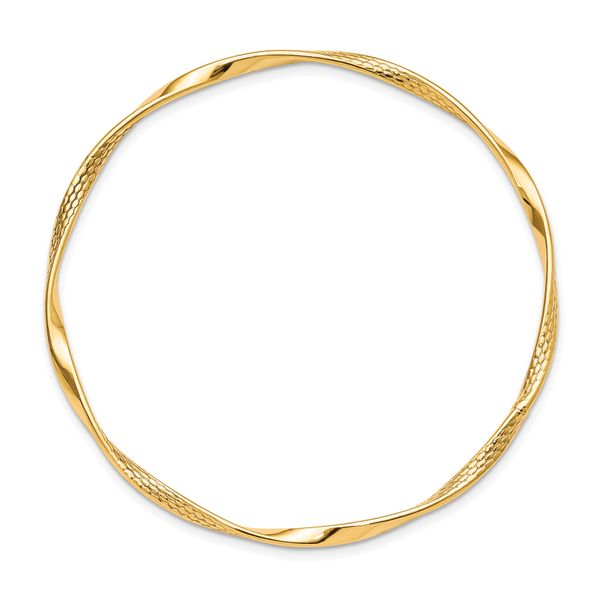 Leslie's 10K Polished Textured Twisted Slip-on Bangle - Image 2