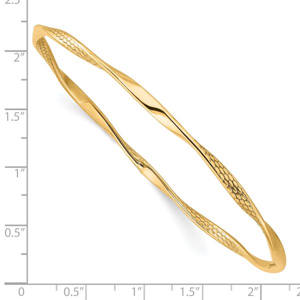 Leslie's 10K Polished Textured Twisted Slip-on Bangle - Image 3