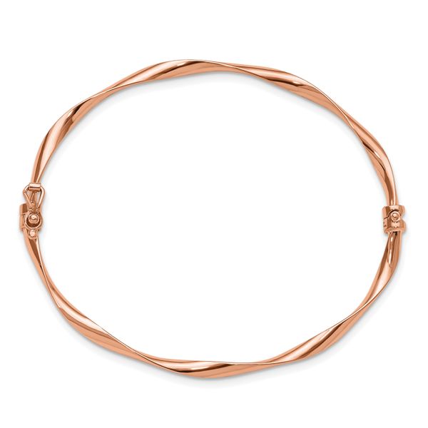 Leslie's 10K Rose Gold Polished Hinged Bangle - Image 2