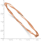 Leslie's 10K Rose Gold Polished Hinged Bangle - Image 3